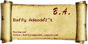 Baffy Adeodát névjegykártya